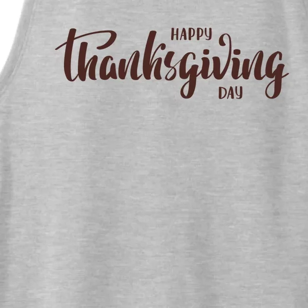 Happy Thanksgiving Day Holiday Ladies Tri-Blend Wicking Tank