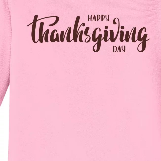 Happy Thanksgiving Day Holiday Baby Long Sleeve Bodysuit