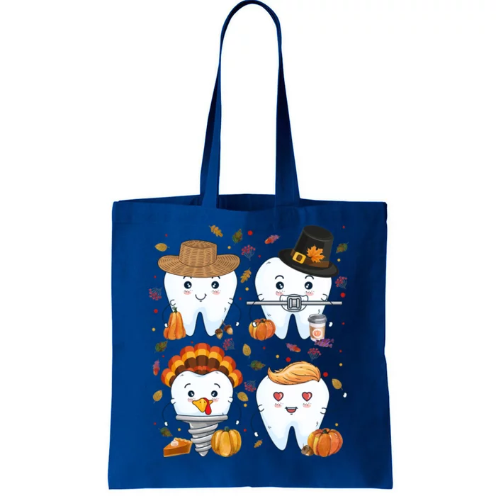 Happy Thanksgiving Dental Turkey Costume Dental Squad Crew Great Gift Tote Bag