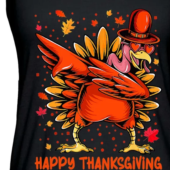 Happy Turkey Day Shirt Cute Little Pilgrim Gift Thanksgiving Ladies Essential Flowy Tank