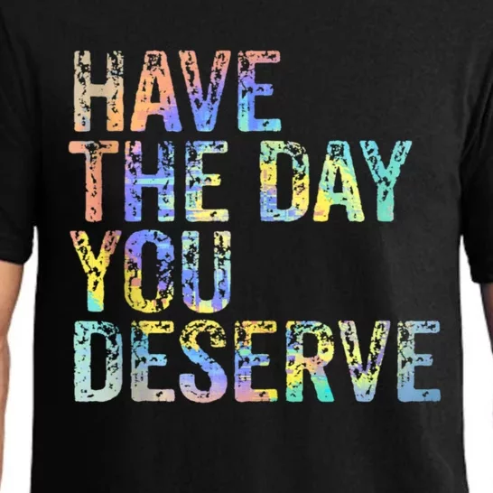 Have The Day You Deserve Peace Sign Skeleton Motivational Pajama Set