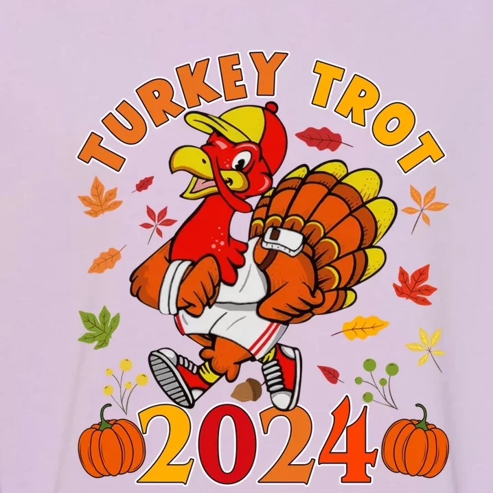 Happy Thanksgiving Day 2024 Pumpkin And Run Cute Turkey Tro Garment-Dyed Sweatshirt