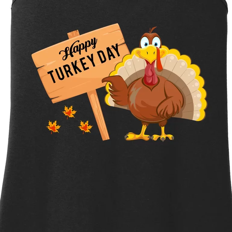 Happy Turkey Day Funny Thanksgiving Family Graphic Ladies Essential Tank