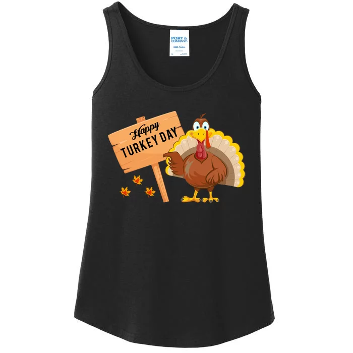 Happy Turkey Day Funny Thanksgiving Family Graphic Ladies Essential Tank