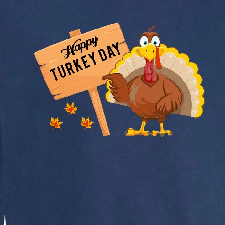 Happy Turkey Day Funny Thanksgiving Family Graphic Garment-Dyed Sweatshirt