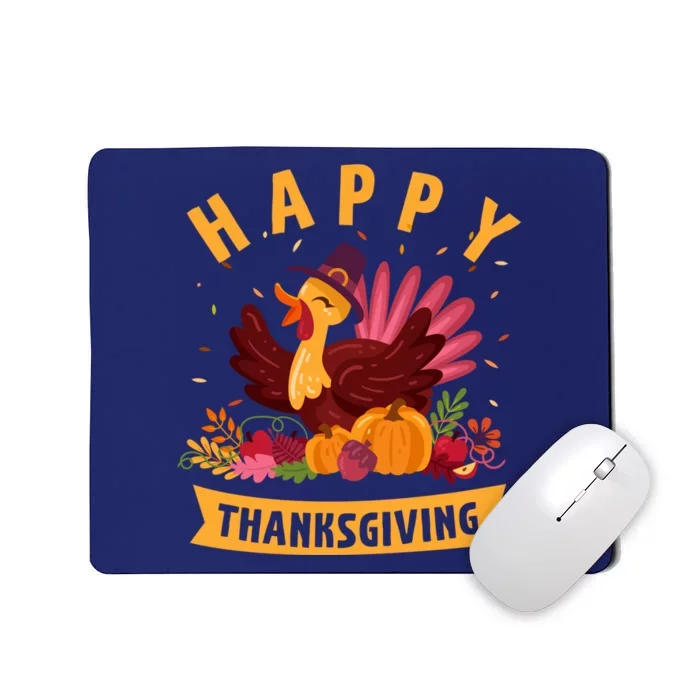 Happy Thanksgiving Dinner Turkey Lover Mousepad