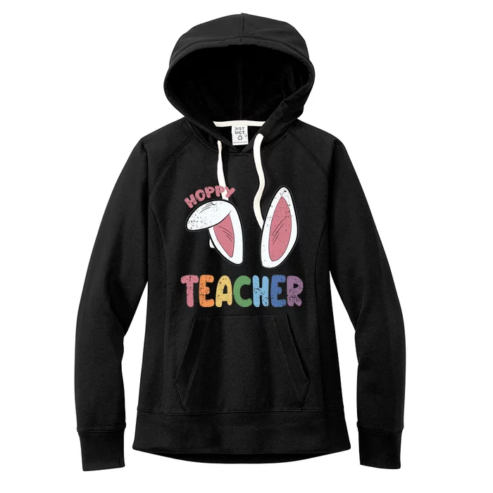 Hoppy Teacher Easter Cute Rabbit Spring Women's Fleece Hoodie