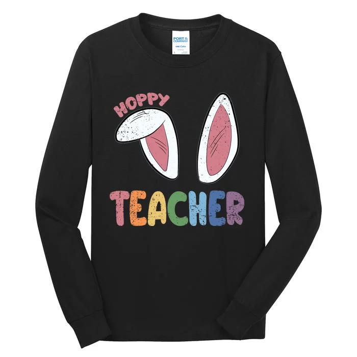 Hoppy Teacher Easter Cute Rabbit Spring Tall Long Sleeve T-Shirt