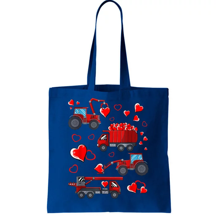 Heart Truck Excavator Forklift Valentines Day Gift Tote Bag