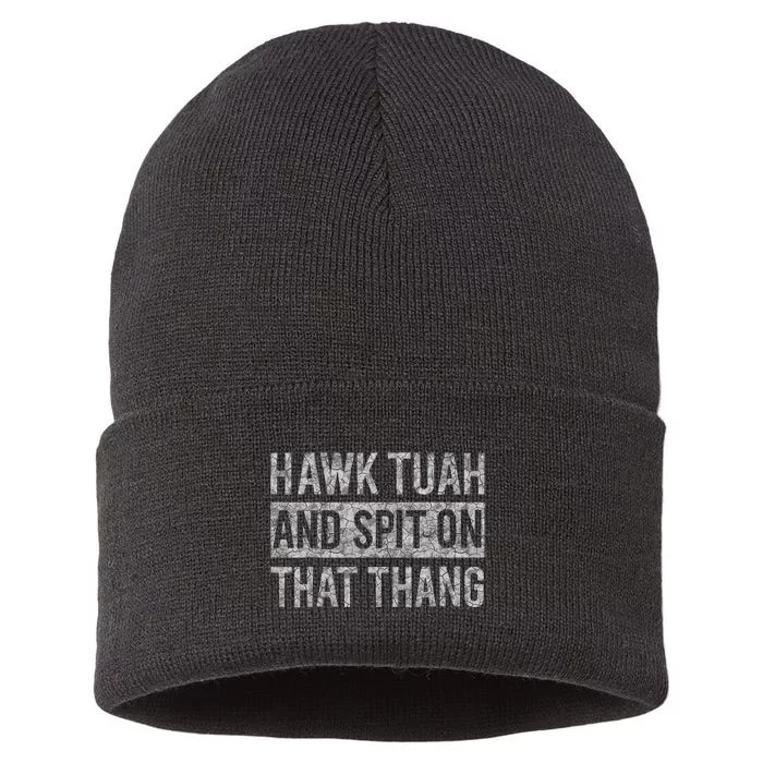 Hawk Tush Election Humor Parody Sustainable Knit Beanie