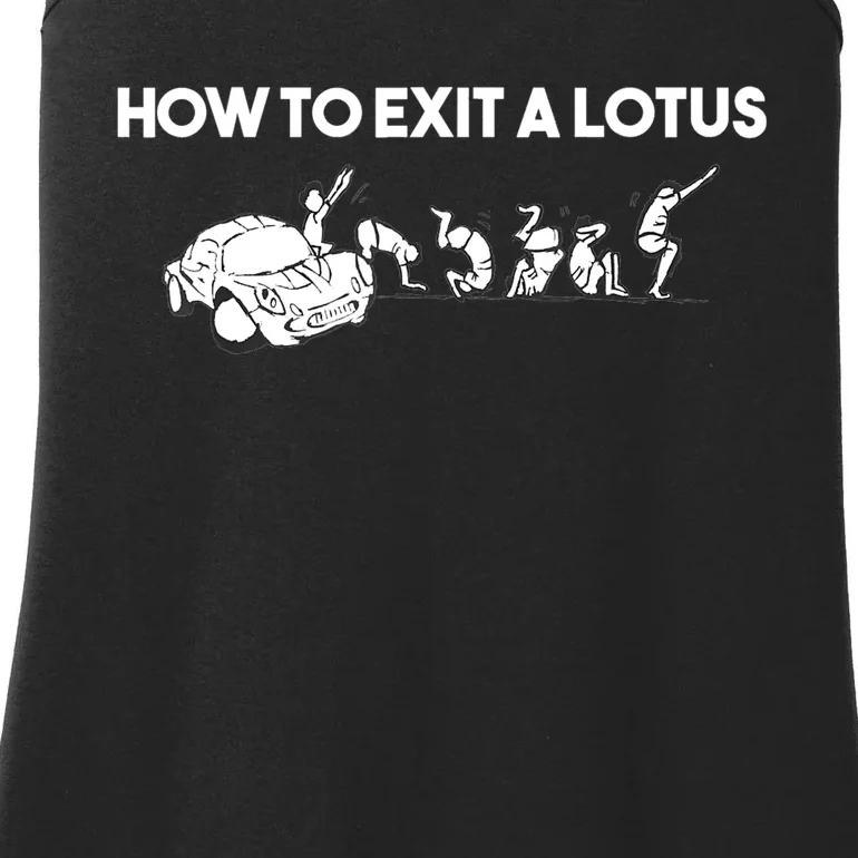 How To Exit A Lotus Racing Car Funny Joke Autocross Drag Gift Ladies Essential Tank