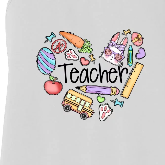 Heart Teachers Easter Day For Student School Gift Women's Racerback Tank