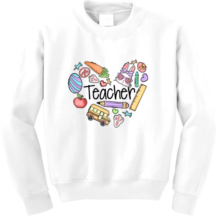 Heart Teachers Easter Day For Student School Gift Kids Sweatshirt