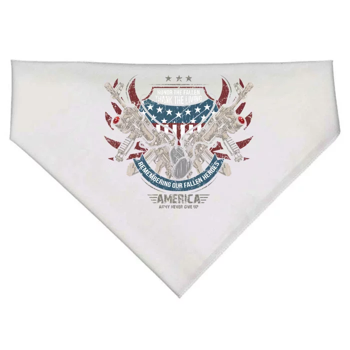 Honor The Fallen Heroes Thank The Living Military Veteran Gift USA-Made Doggie Bandana