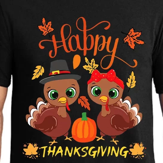 Happy thanksgiving for turkey d for turkey day family dinner Pajama Set