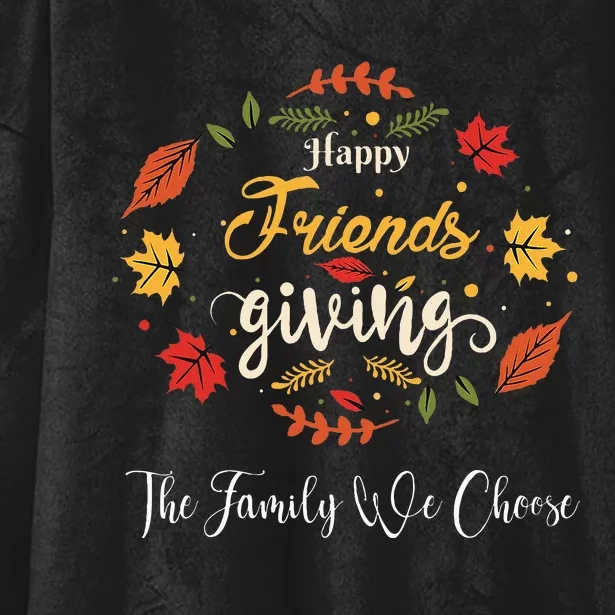 happy turkey friends giving thanksgiving fall Hooded Wearable Blanket