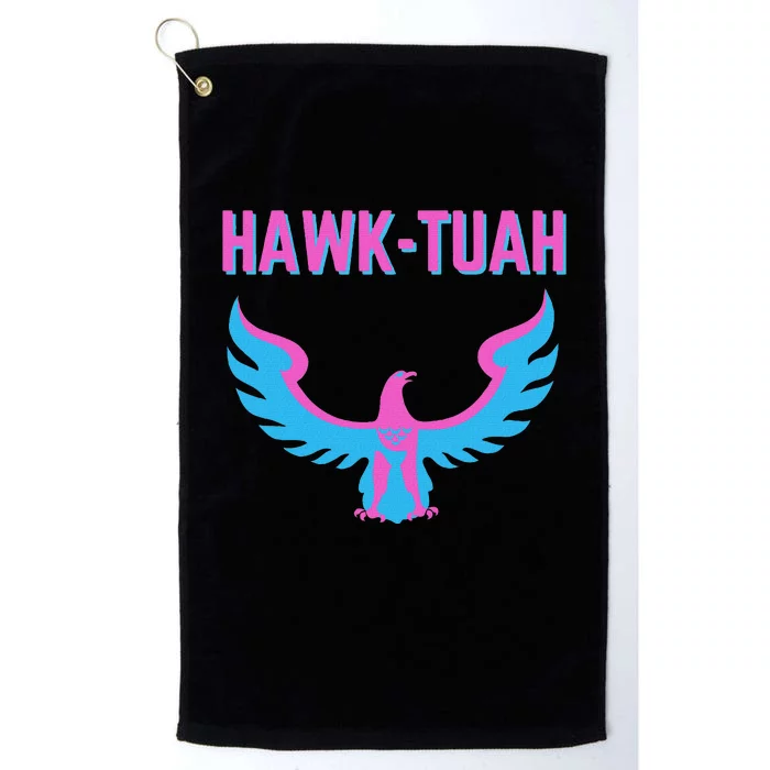 Hawk Tuah Funny Viral Meme Platinum Collection Golf Towel