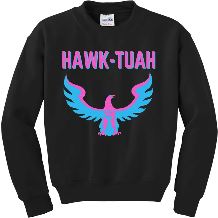 Hawk Tuah Funny Viral Meme Kids Sweatshirt