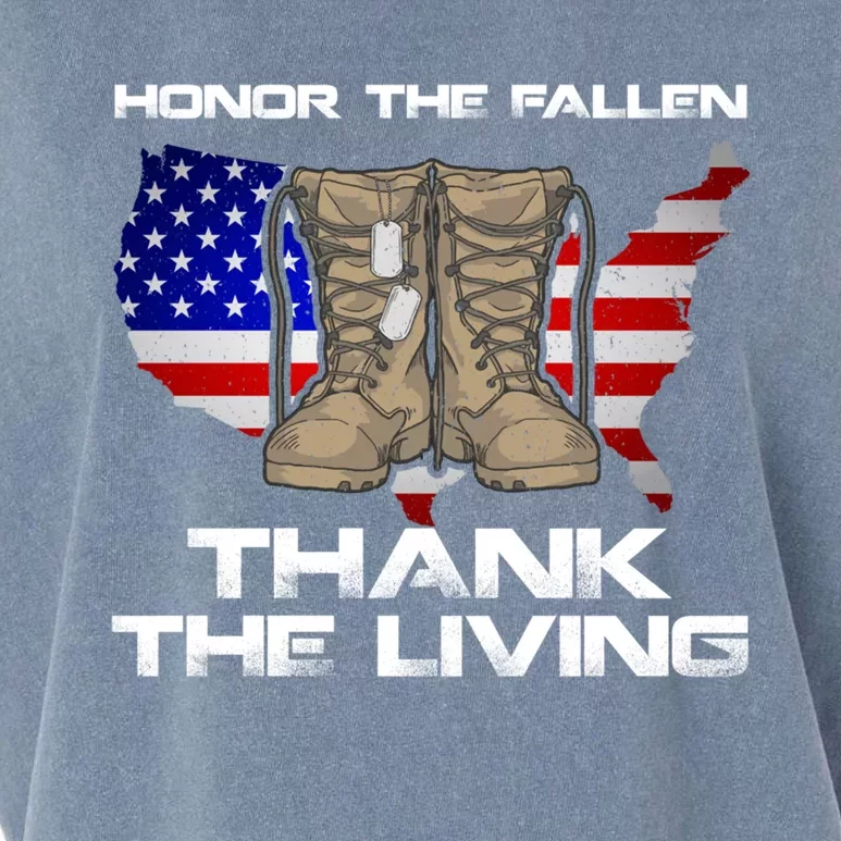 Honor The Fallen Thank The Living Military Veteran Gift Garment-Dyed Women's Muscle Tee