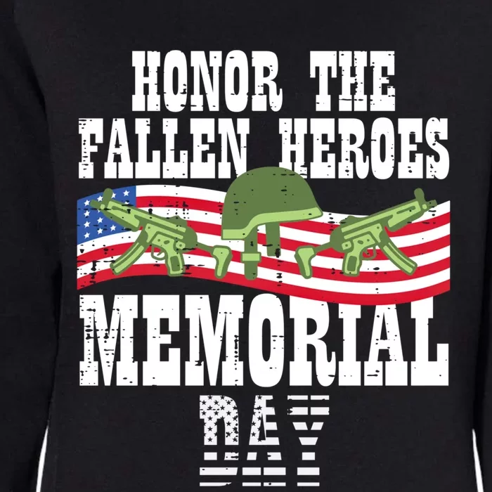 Honor The Fallen Heroes Memorial Day Us Flag Gift Womens California Wash Sweatshirt