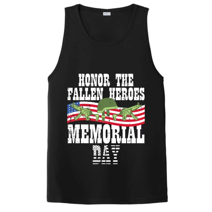 Honor The Fallen Heroes Memorial Day Us Flag Gift Performance Tank