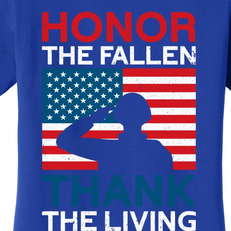 Honor The Fallen Thank The Living Usa Flag American Veteran Gift Women's T-Shirt