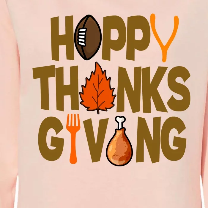 Happy Thanksgiving Football Autumn Holiday Womens California Wash Sweatshirt