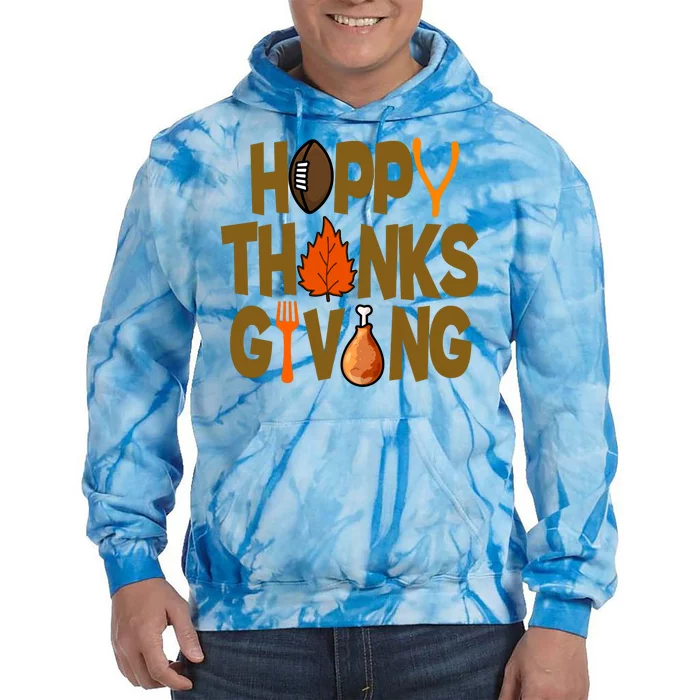 Happy Thanksgiving Football Autumn Holiday Tie Dye Hoodie