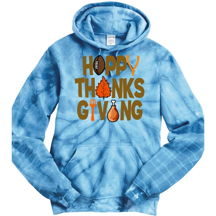 Happy Thanksgiving Football Autumn Holiday Tie Dye Hoodie