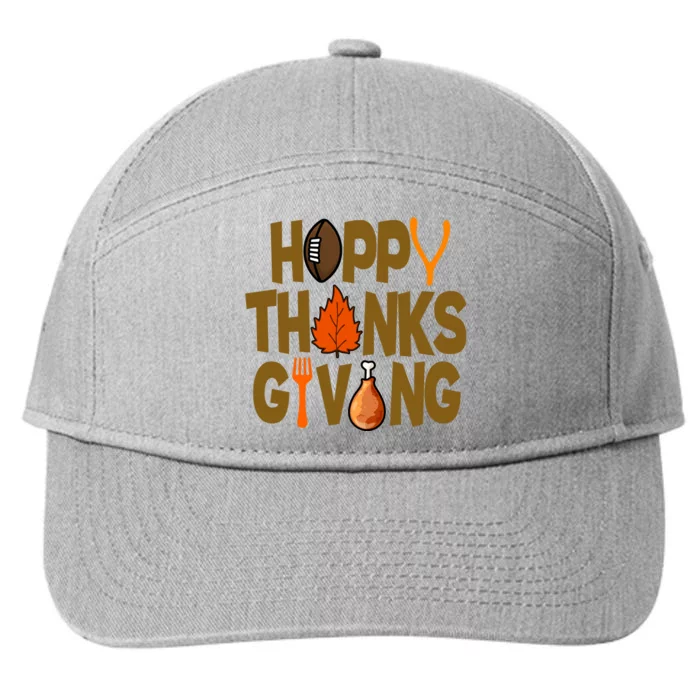 Happy Thanksgiving Football Autumn Holiday 7-Panel Snapback Hat