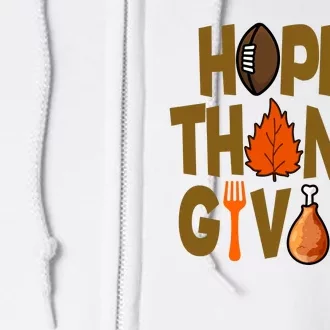 Happy Thanksgiving Football Autumn Holiday Full Zip Hoodie