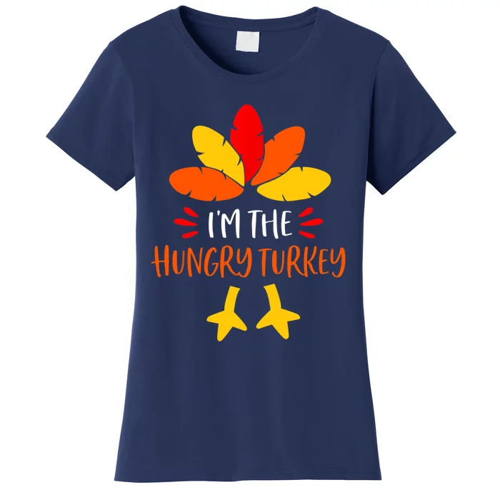 Hungry Turkey Family Shirts Matching Thanksgiving Pajamas Women's T-Shirt