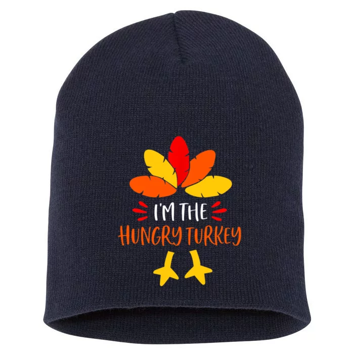 Hungry Turkey Family Shirts Matching Thanksgiving Pajamas Short Acrylic Beanie