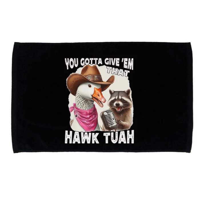 Hawk Tuah Funny Viral Meme Goose Tua Microfiber Hand Towel