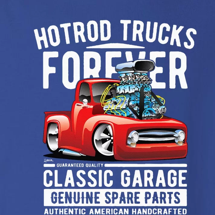 Hotrod Trucks Forever Cartoon Classic Truck Design Toddler Long Sleeve Shirt