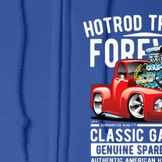 Hotrod Trucks Forever Cartoon Classic Truck Design Full Zip Hoodie