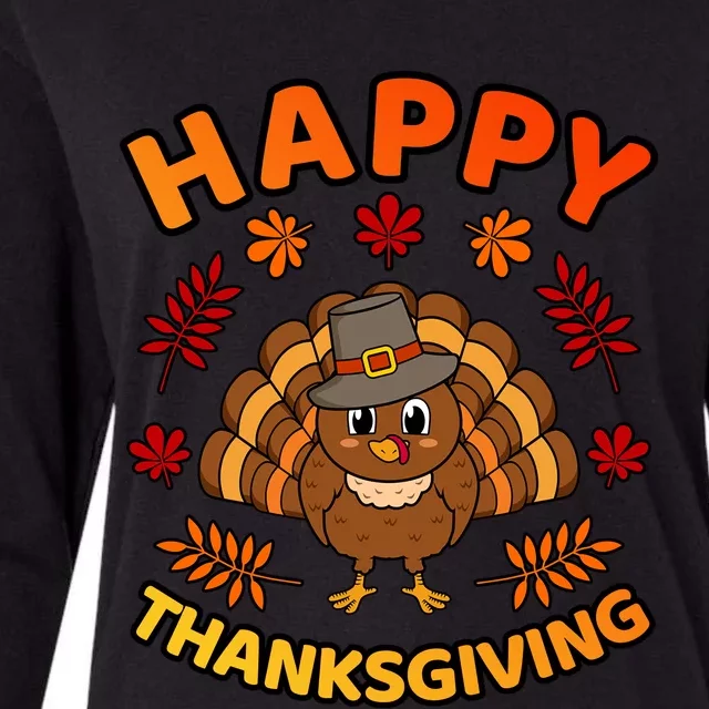 Happy Thanksgiving Funny Turkey Family Graphic Gift Womens Cotton Relaxed Long Sleeve T-Shirt