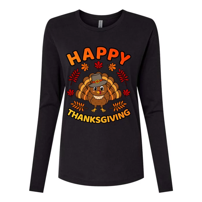 Happy Thanksgiving Funny Turkey Family Graphic Gift Womens Cotton Relaxed Long Sleeve T-Shirt