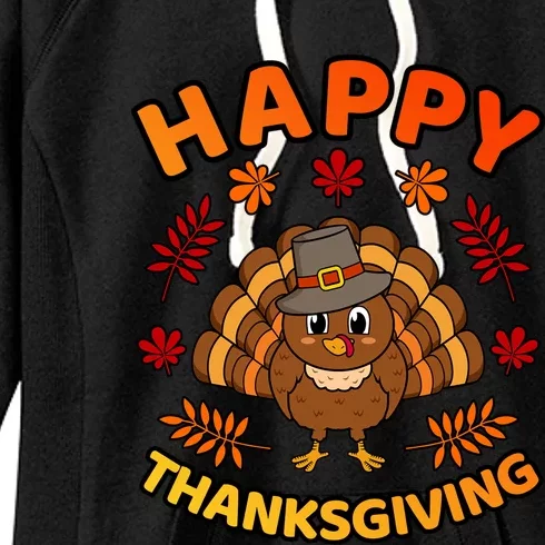 Happy Thanksgiving Funny Turkey Family Graphic Gift Women's Fleece Hoodie