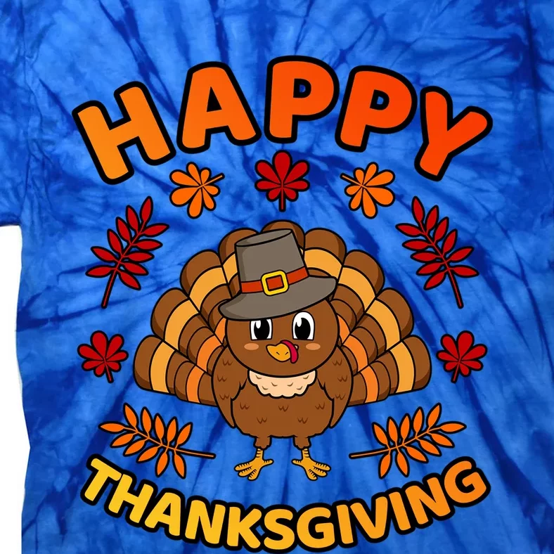 Happy Thanksgiving Funny Turkey Family Graphic Gift Tie-Dye T-Shirt