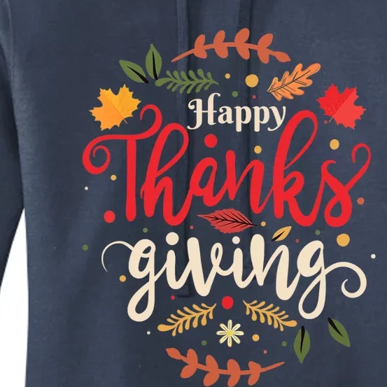 Happy Thanksgiving For Boys Girls Thanksgiving Family Women's Pullover Hoodie