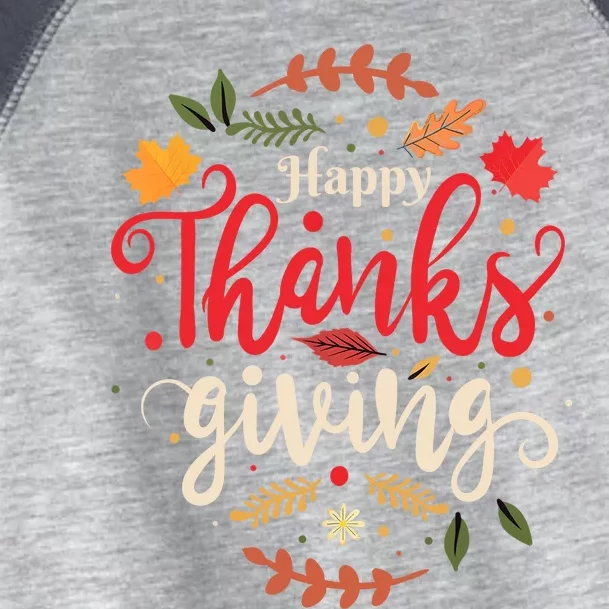 Happy Thanksgiving For Boys Girls Thanksgiving Family Toddler Fine Jersey T-Shirt