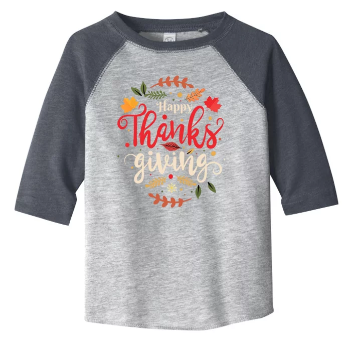 Happy Thanksgiving For Boys Girls Thanksgiving Family Toddler Fine Jersey T-Shirt