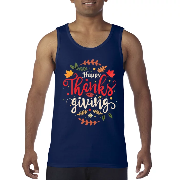 Happy Thanksgiving For Boys Girls Thanksgiving Family Tank Top