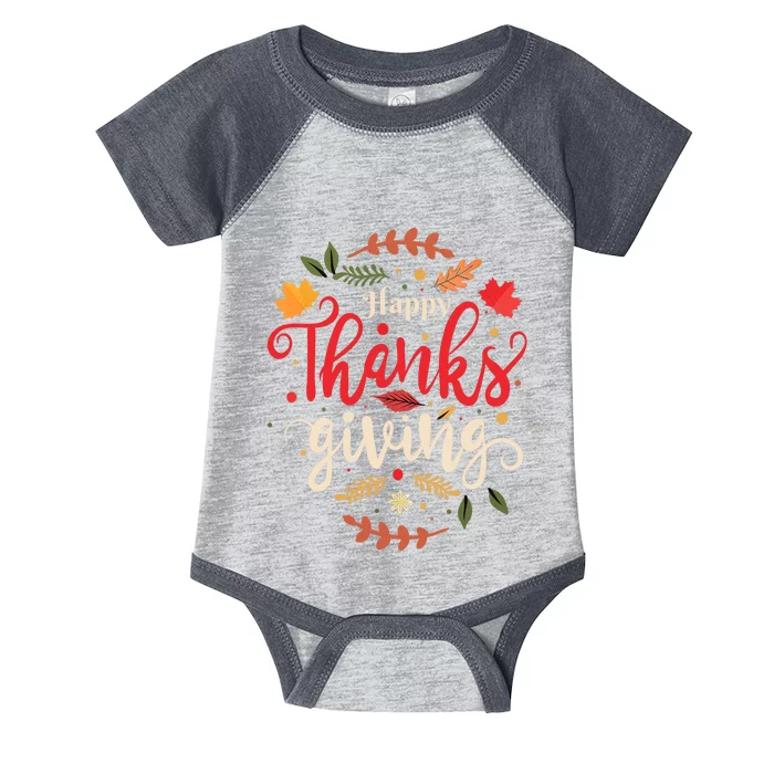 Happy Thanksgiving For Boys Girls Thanksgiving Family Infant Baby Jersey Bodysuit