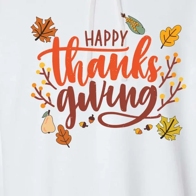 Happy Thanksgiving For Family Holiday Garment-Dyed Fleece Hoodie