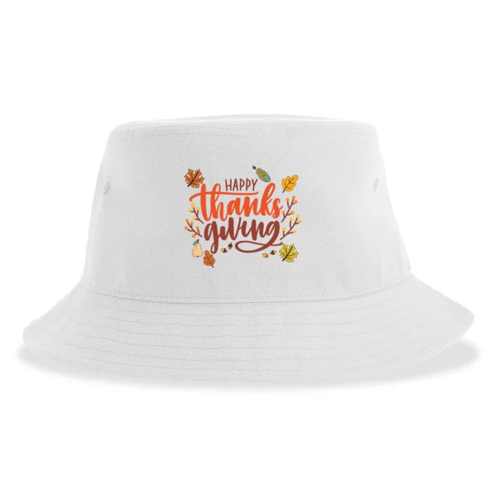 Happy Thanksgiving For Family Holiday Sustainable Bucket Hat