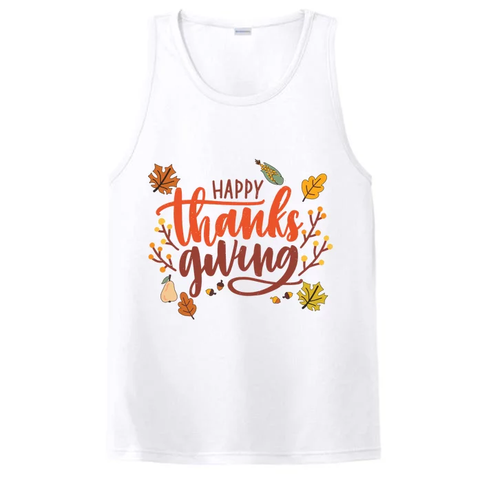 Happy Thanksgiving For Family Holiday Performance Tank