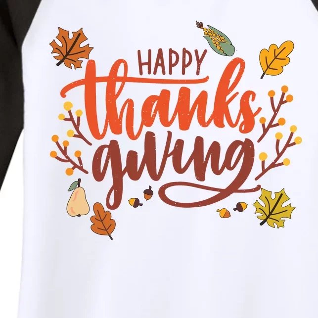 Happy Thanksgiving For Family Holiday Women's Tri-Blend 3/4-Sleeve Raglan Shirt