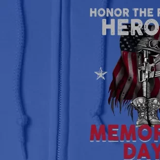 Honor The Fallen Heroes Soldier Memorial Day Gift Full Zip Hoodie